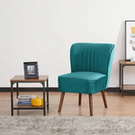 Drew 1 Seater Sofa Accent Chair Fabric Uplholstered Lounge Couch - Mid Blue - Furniture > Sofas
