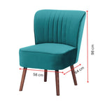 Drew 1 Seater Sofa Accent Chair Fabric Uplholstered Lounge Couch - Mid Blue - Furniture > Sofas