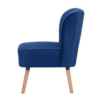 Drew 1 Seater Sofa Accent Chair Fabric Uplholstered Lounge Couch - Dark Blue - Furniture > Sofas