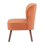 Drew 1 Seater Sofa Accent Chair Fabric Uplholstered Lounge Couch - Orange - Furniture > Sofas