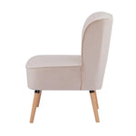Drew 1 Seater Sofa Accent Chair Fabric Uplholstered Lounge Couch - Pink - Furniture > Sofas