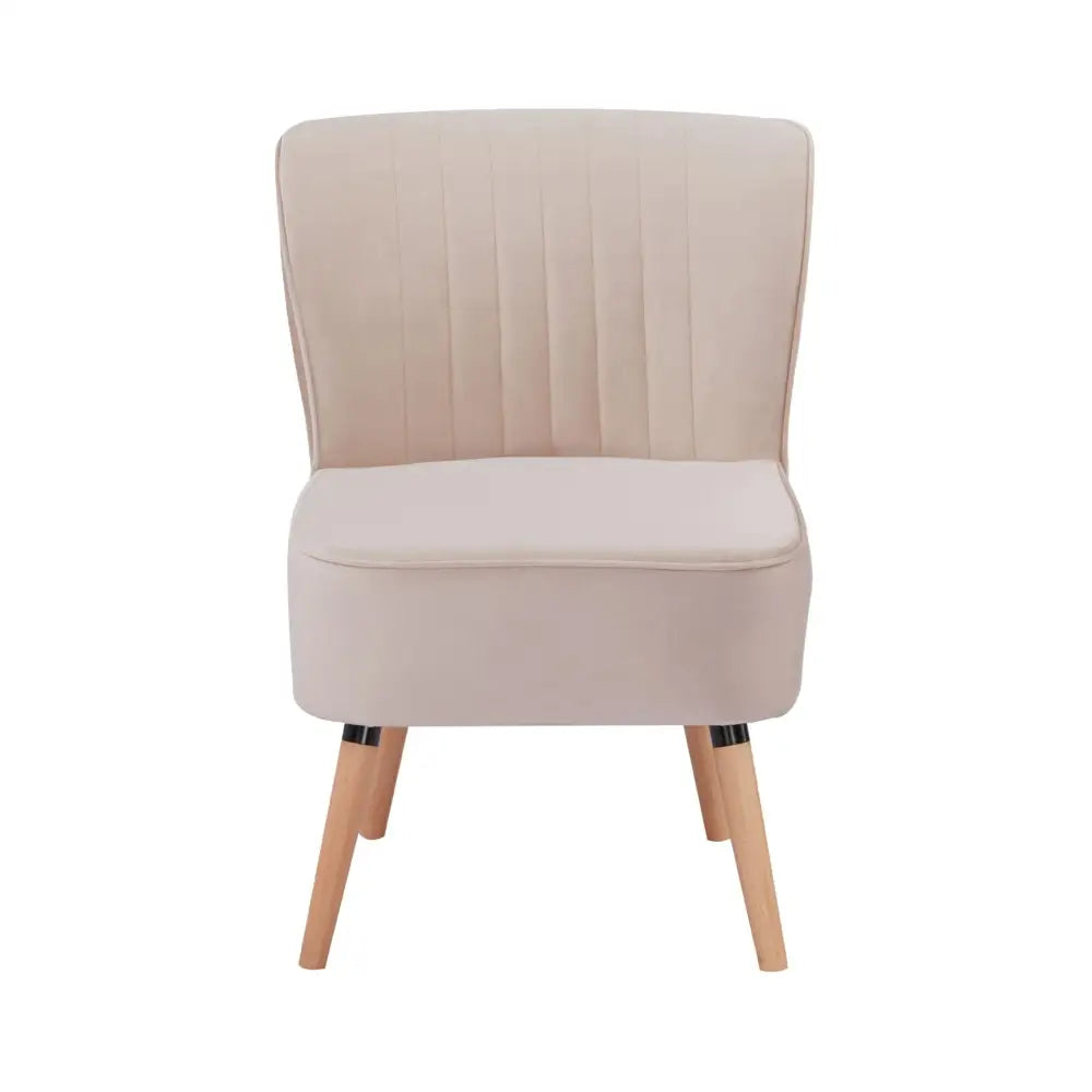 Drew 1 Seater Sofa Accent Chair Fabric Uplholstered Lounge Couch - Pink - Furniture > Sofas