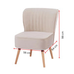 Drew 1 Seater Sofa Accent Chair Fabric Uplholstered Lounge Couch - Pink - Furniture > Sofas