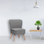 Drew 1 Seater Sofa Accent Chair Fabric Uplholstered Lounge Couch - Mid Grey - Furniture > Sofas