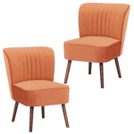 Drew Set of 2 Sofa Accent Chair Fabric Uplholstered Lounge Couch - Orange - Furniture > Sofas