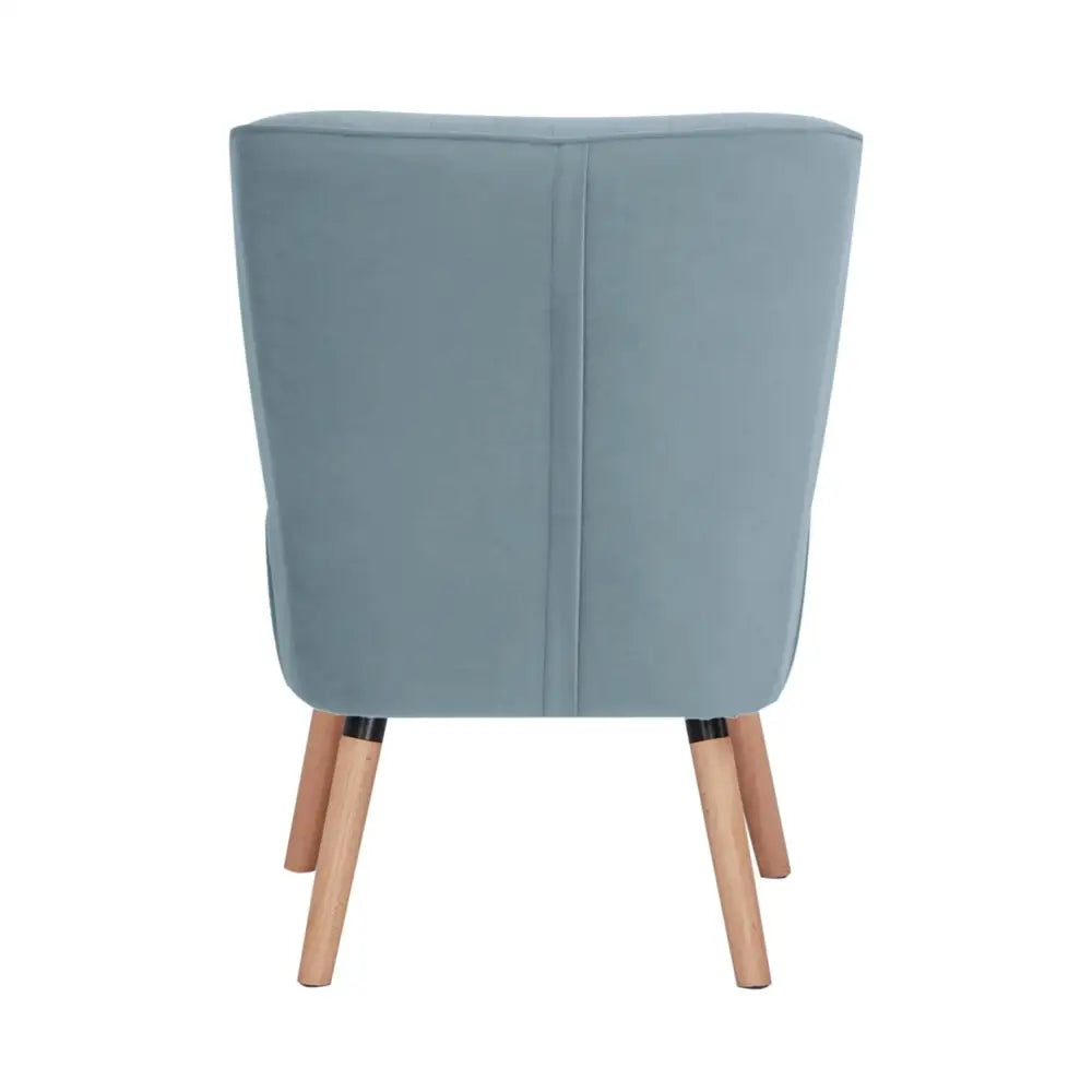 Drew Set of 2 Sofa Accent Chair Fabric Uplholstered Lounge Couch - Light Blue - Furniture > Sofas