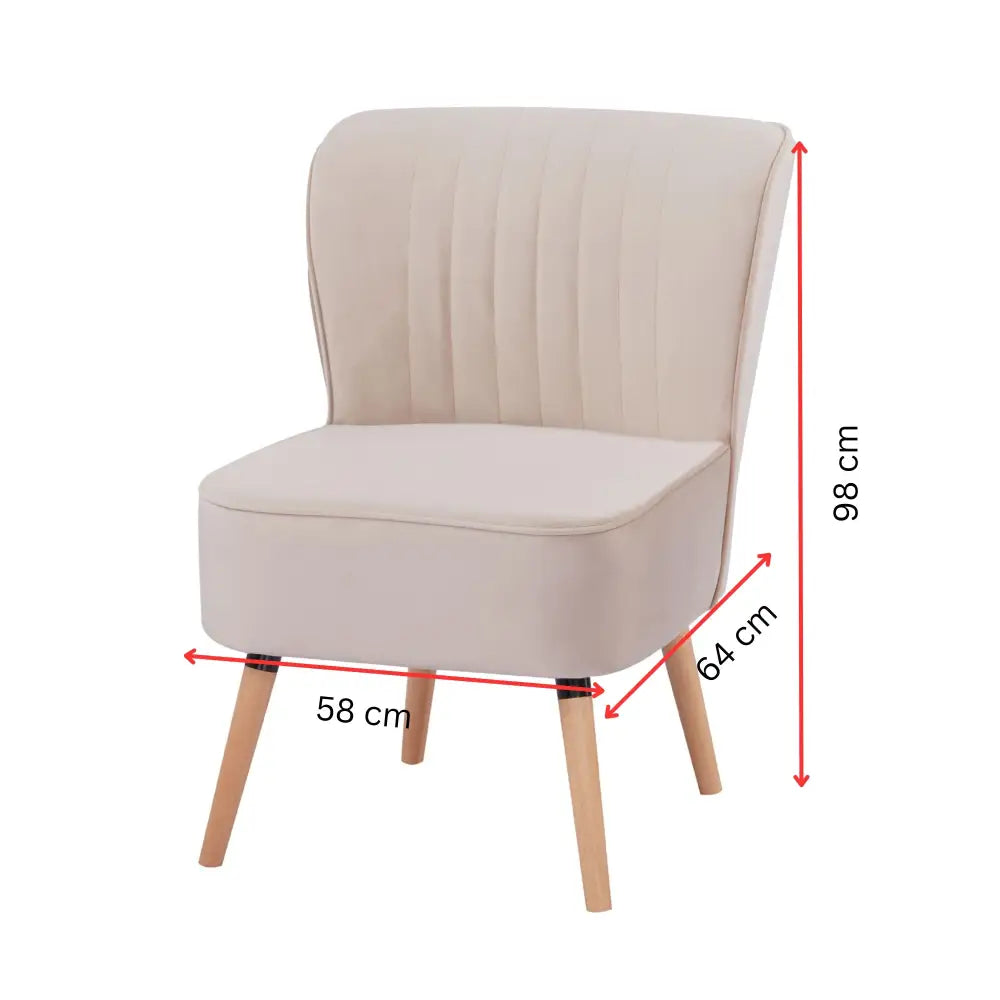 Drew Set of 2 Sofa Accent Chair Fabric Uplholstered Lounge Couch - Pink - Furniture > Sofas