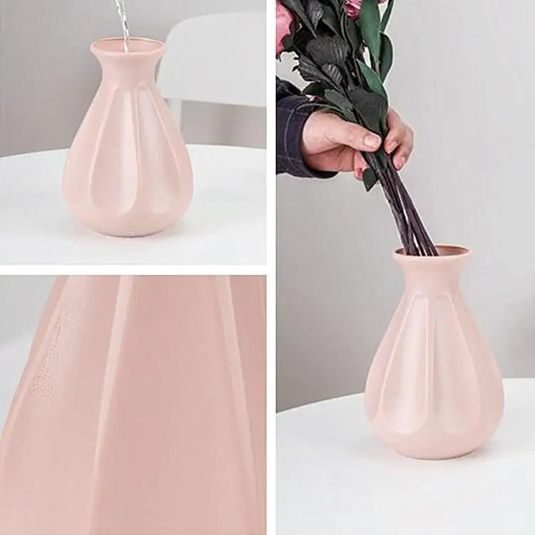 Drop-resistant Plastic Vase for Dry and Wet Flower Arrangements - Blue - Home & Garden > Decor > Vases & Table Decor