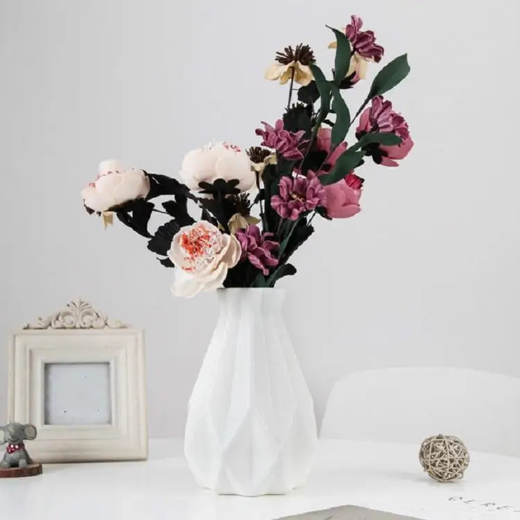 Drop-Resistant Vase For Creative Living Room Flower Arrangements - Milk White - Home & Garden > Decor > Vases & Table