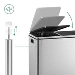 Dual Kitchen Bin 2 x 30L Silver - Home & Garden > Home & Garden Others