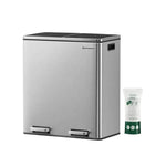 Dual Kitchen Bin 2 x 30L Silver - Home & Garden > Home & Garden Others