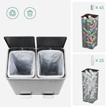 Dual Kitchen Bin 2 x 30L Silver - Home & Garden > Home & Garden Others