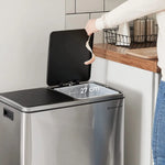 Dual Kitchen Bin 2 x 30L Silver - Home & Garden > Home & Garden Others