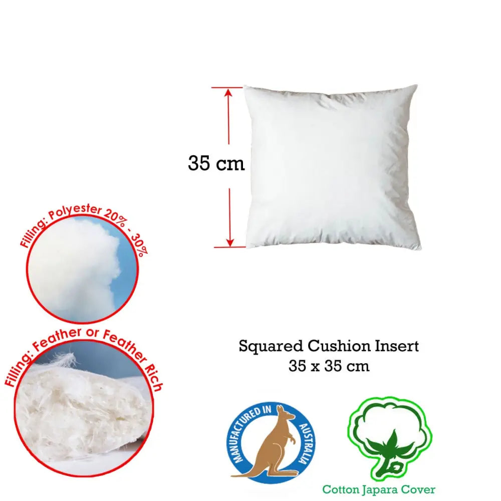 Duck Feather Rich Fill Cushion Inserter Square 35 x 35cm - Home & Garden > Bedding
