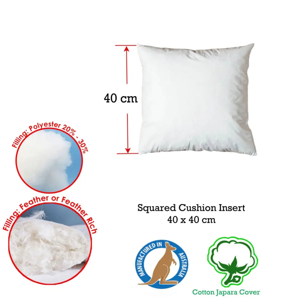 Duck Feather Rich Fill Cushion Inserter Square 40 x 40cm - Home & Garden > Bedding