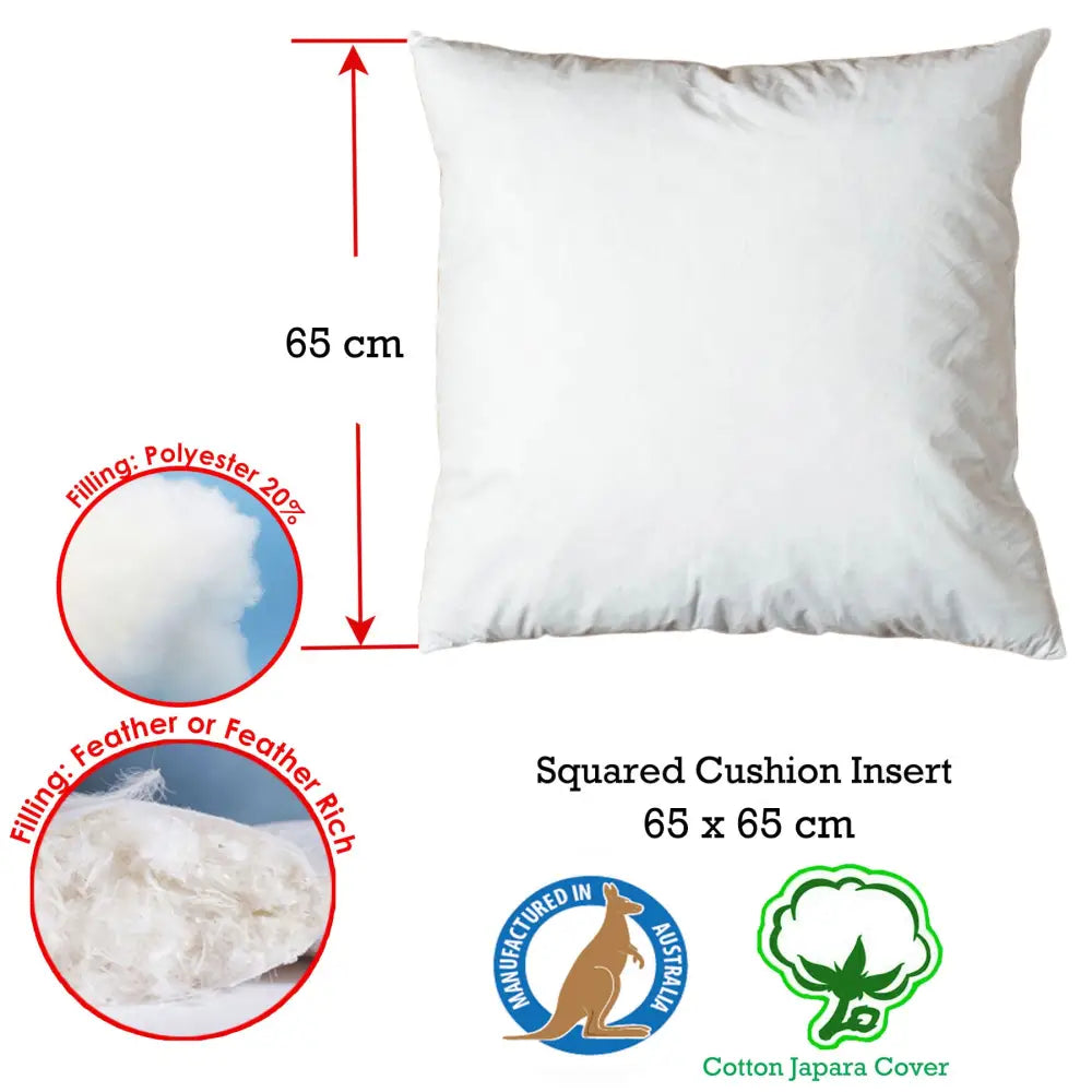 Duck Feather Rich Fill Cushion Inserter Square 65 x 65 cm - Home & Garden > Bedding