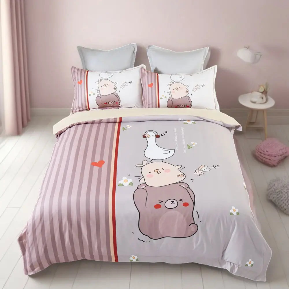 Duck Kids Quilt Cover Set - Single Size - Home & Garden > Bedding