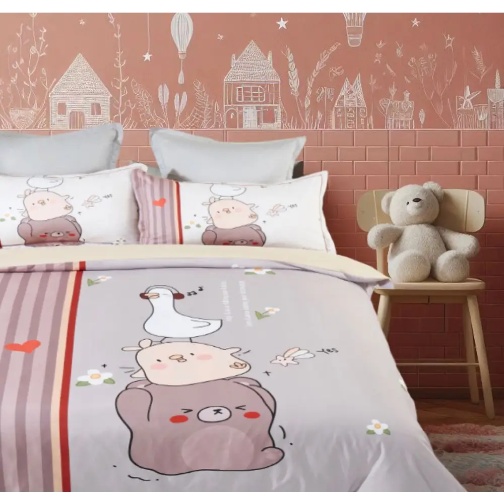 Duck Kids Quilt Cover Set - Single Size - Home & Garden > Bedding
