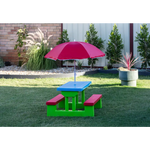 Durable Kids Picnic Table Set with Umbrella - Home & Garden > Garden Furniture