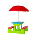 Durable Kids Picnic Table Set with Umbrella - Home & Garden > Garden Furniture