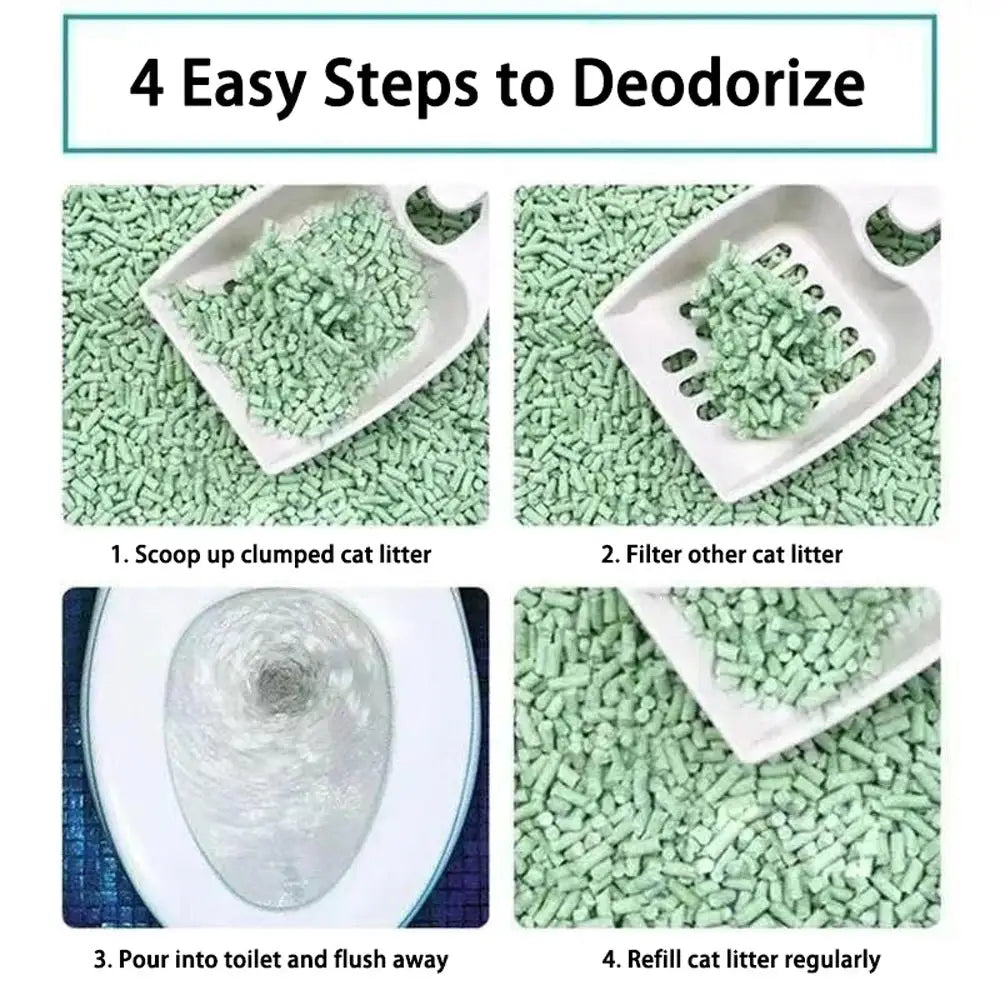 Dust-Free Tofu Cat Litter Quick Clumping & Odor Control Plant-Based Deodorizer Ideal for Multi-Cat Homes - Pet Care >