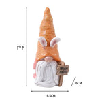 Easter Bunny Gnome Figurines - Handmade Carrot Hat Decorations for Easter Home Decor - Home & Garden > Decor > Vases &
