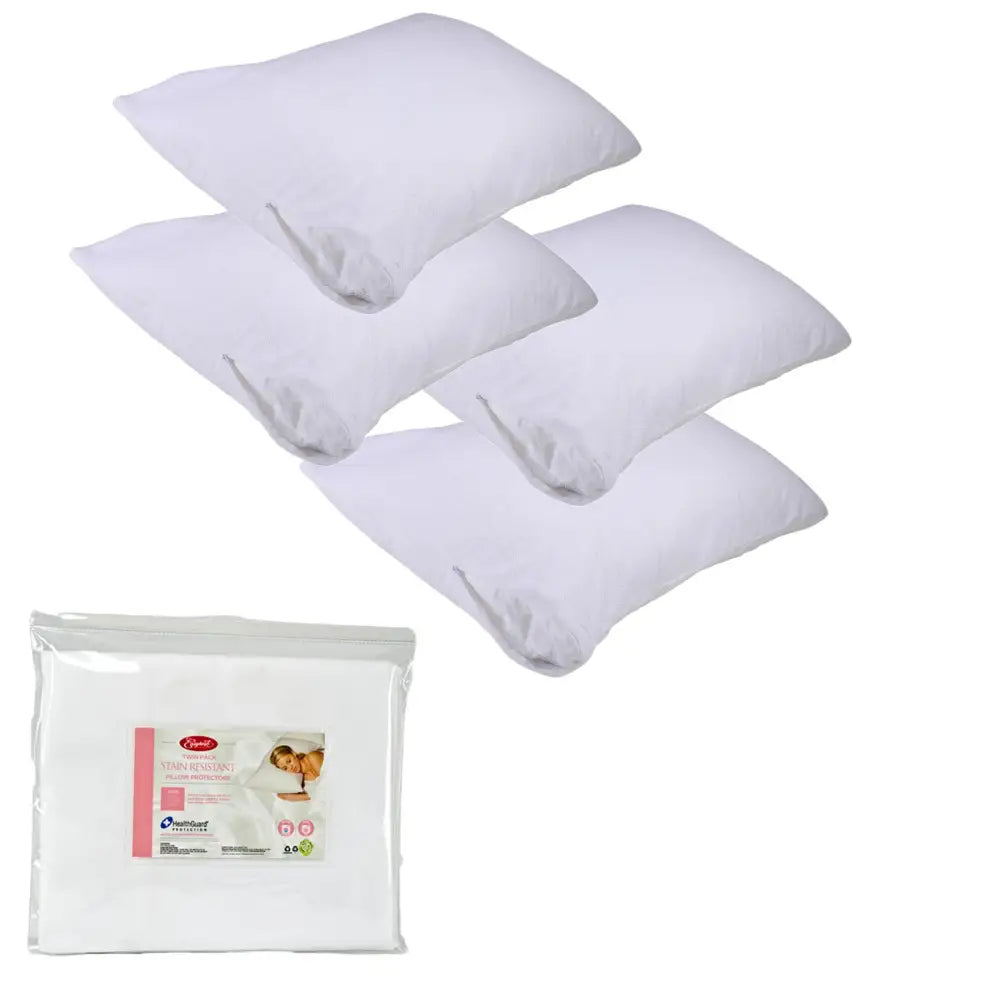 Easyrest Stain Resistant Standard Pillow Protectors 4 Pack - Home & Garden > Decor