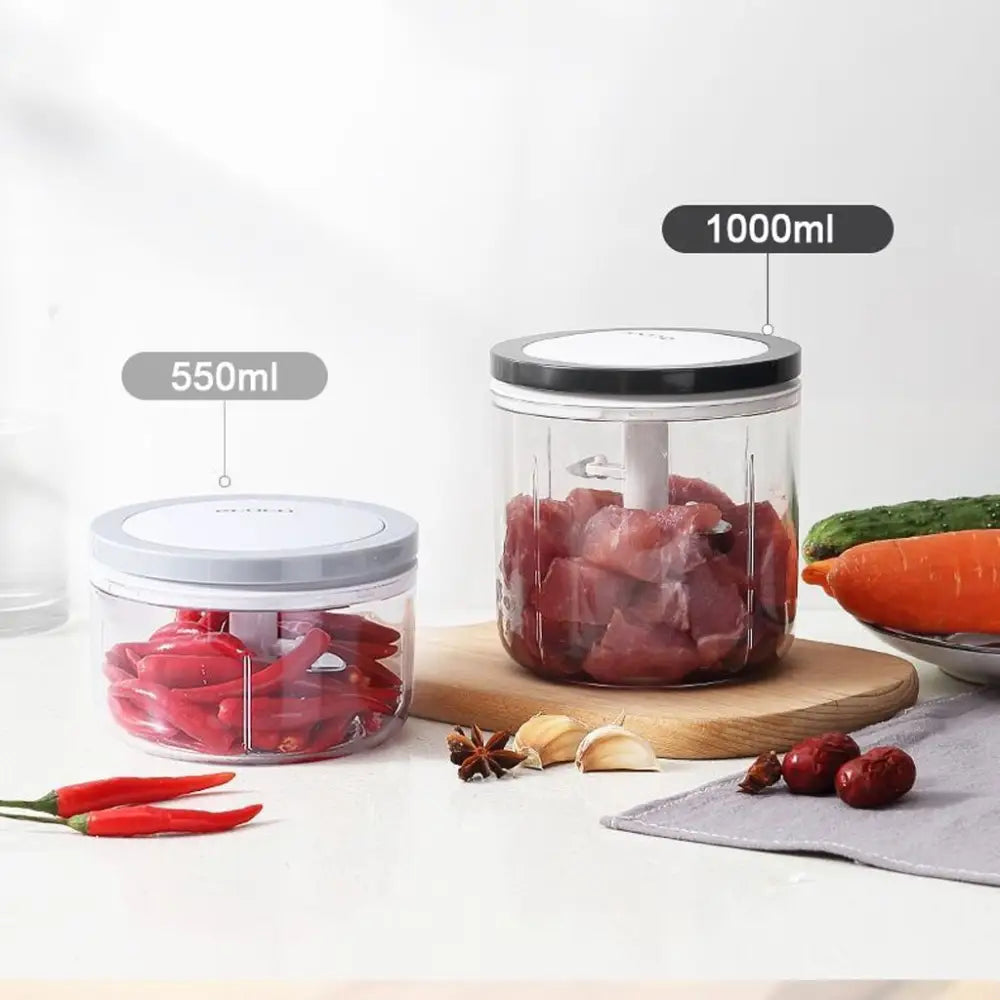 Ecoco 3 Sizes Cutter Set Easy Chopper Mincer Mixer Slicer Dicer Blender Shredder For Onion Garlic Black - Home & Garden