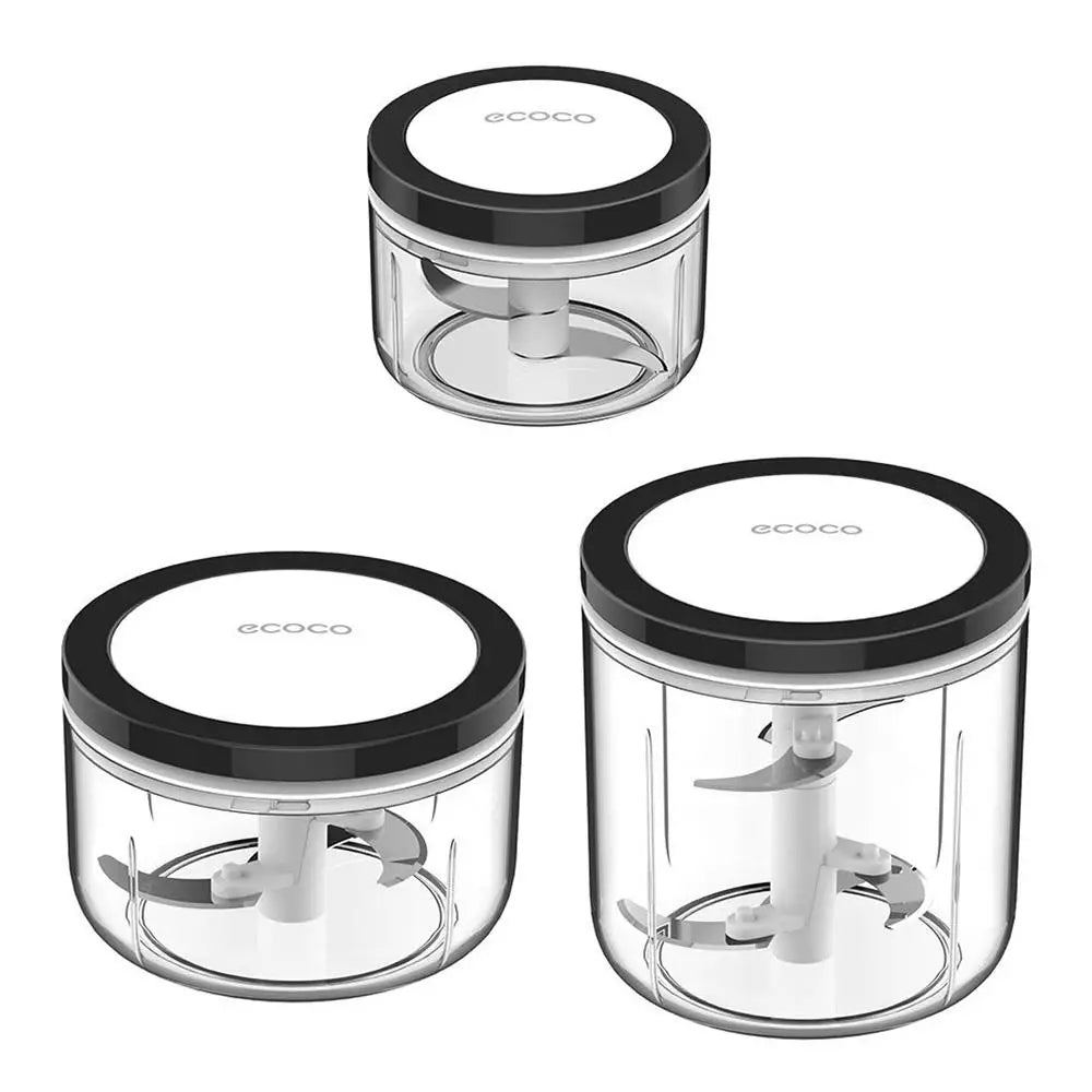 Ecoco 3 Sizes Cutter Set Easy Chopper Mincer Mixer Slicer Dicer Blender Shredder For Onion Garlic Black - Home & Garden