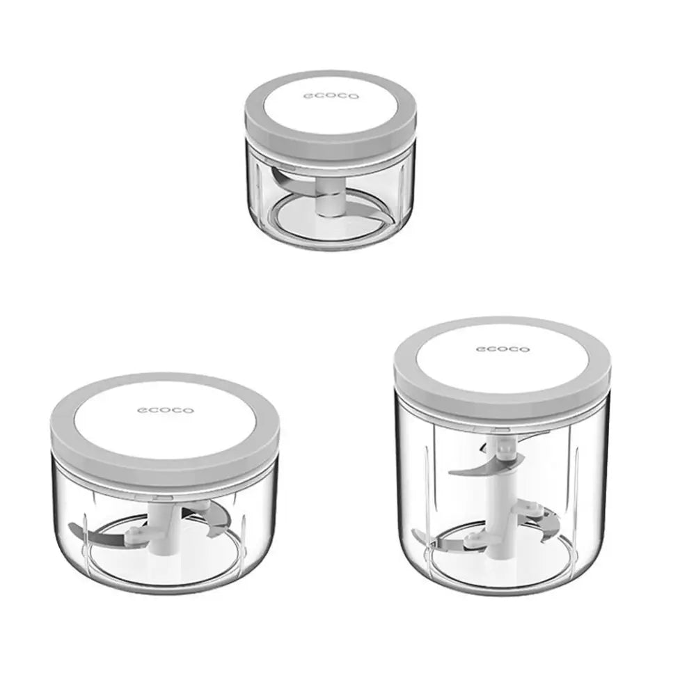 Ecoco 3 Sizes Cutter Set Easy Chopper Mincer Mixer Slicer Dicer Blender Shredder For Onion Garlic Grey - Home & Garden