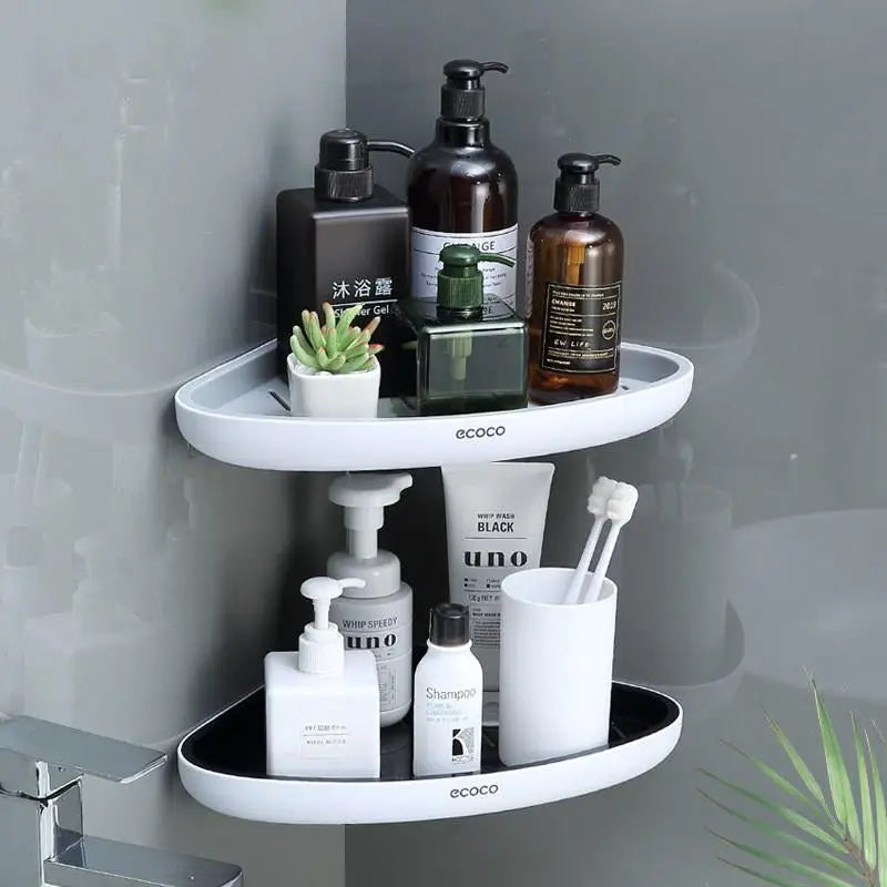 Ecoco Bathroom Corner Shower Shelf Corner Shower Caddy Shower Storage Organizer Wall Mounted for Bathroom Kitchen