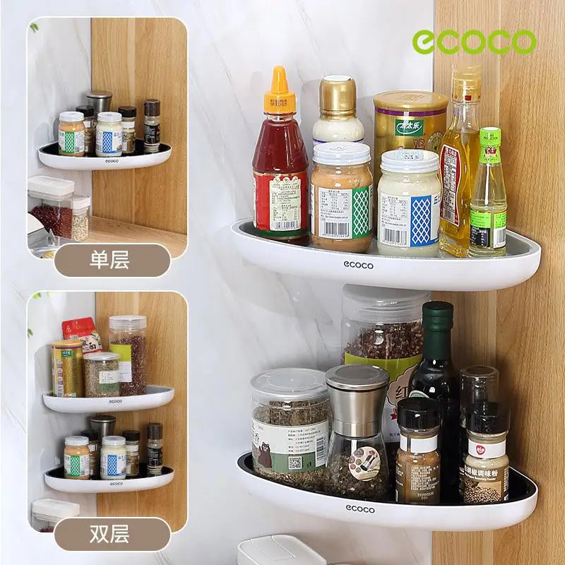 Ecoco Bathroom Corner Shower Shelf Corner Shower Caddy Shower Storage Organizer Wall Mounted for Bathroom Kitchen