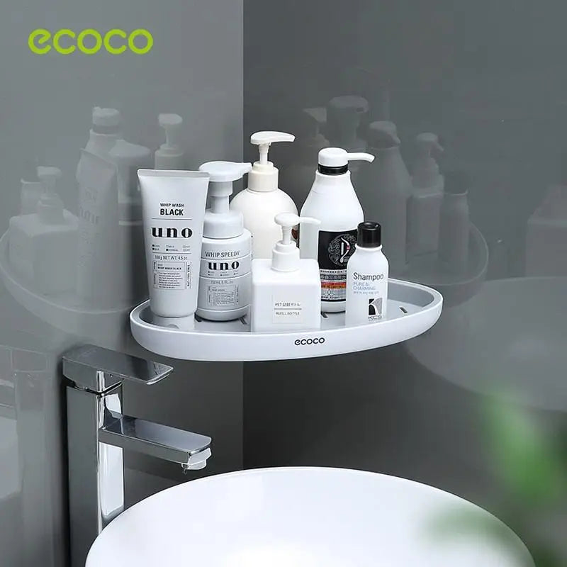Ecoco Bathroom Corner Shower Shelf Corner Shower Caddy Shower Storage Organizer Wall Mounted for Bathroom Kitchen