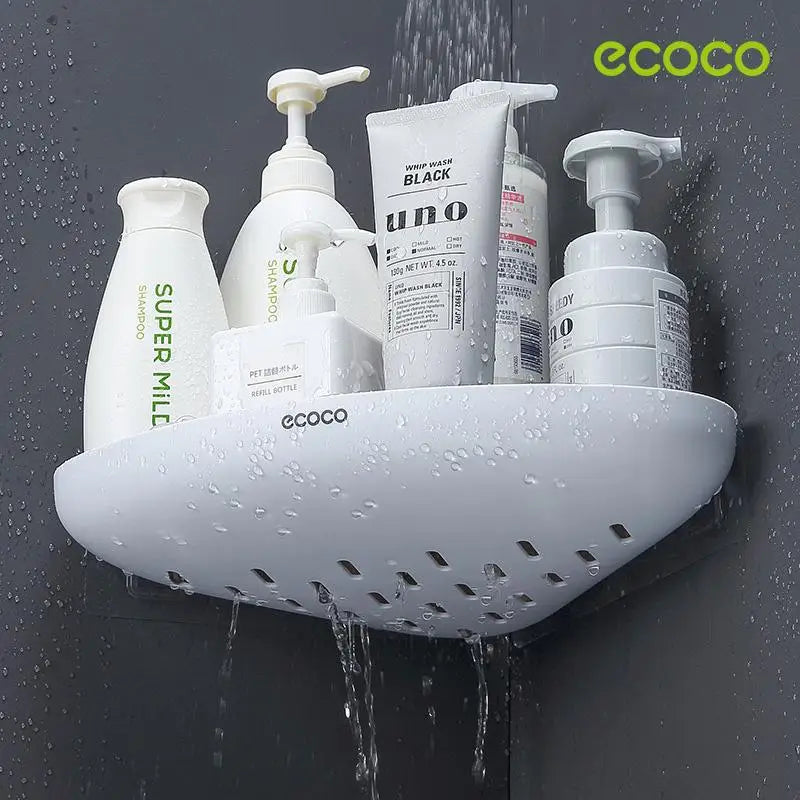 Ecoco Bathroom Corner Shower Shelf Corner Shower Caddy Shower Storage Organizer Wall Mounted for Bathroom Kitchen