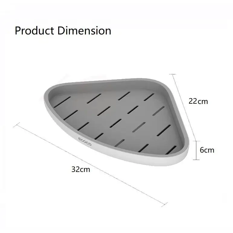 Ecoco Bathroom Corner Shower Shelf Corner Shower Caddy Shower Storage Organizer Wall Mounted for Bathroom Kitchen