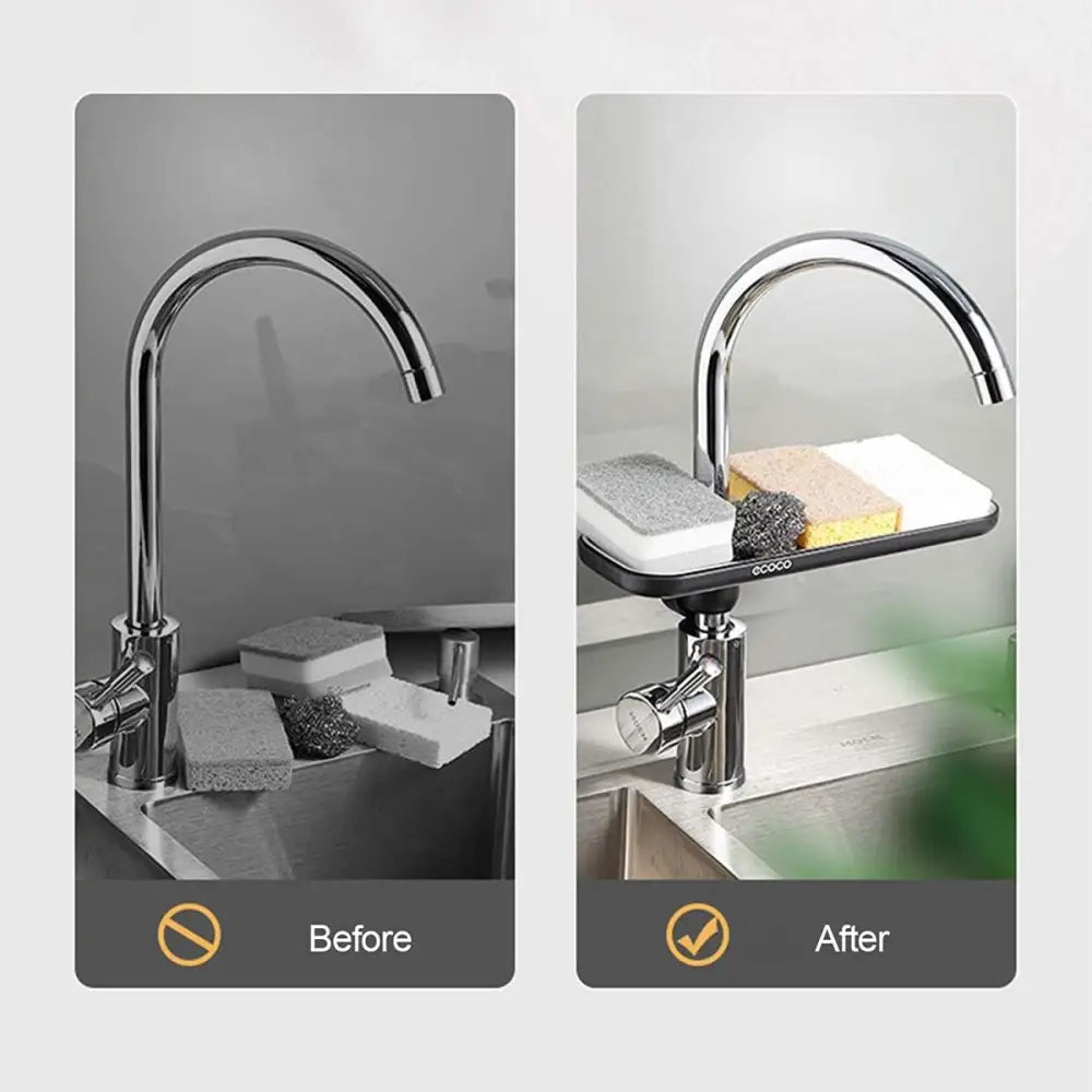Ecoco Kitchen Drain Holder Sponge Sink Storage Rack Basket Organizer Shelf Bathroom AU - Home & Garden > Kitchenware