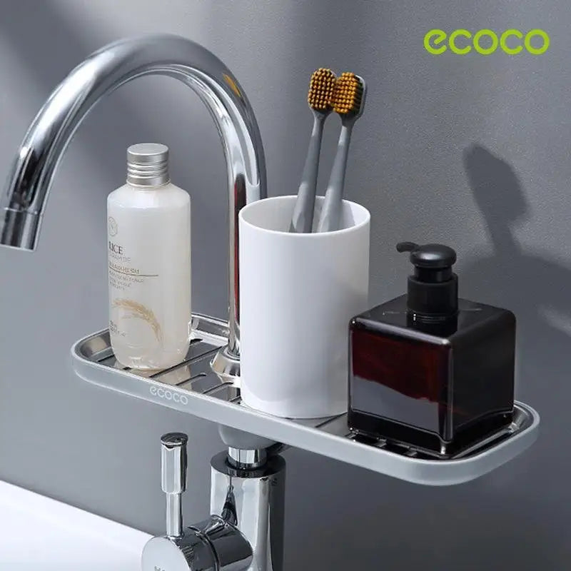 Ecoco Kitchen Drain Holder Sponge Sink Storage Rack Basket Organizer Shelf Bathroom AU - Home & Garden > Kitchenware
