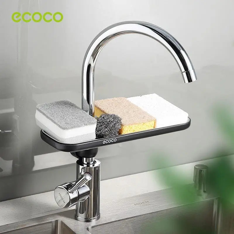 Ecoco Kitchen Drain Holder Sponge Sink Storage Rack Basket Organizer Shelf Bathroom AU - Home & Garden > Kitchenware