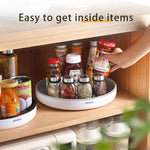 Ecoco Kitchen Rotating Spice Condiment Storage Rack Bathroom Swivel Tray Organizer Grey - Home & Garden > Bathroom
