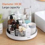 Ecoco Kitchen Rotating Spice Condiment Storage Rack Bathroom Swivel Tray Organizer Grey - Home & Garden > Bathroom