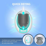 Ecoco Silicone Water Drop Toilet Brush Holder Set Wall-Mounted Cleaning Brush Tool Grey - Home & Garden > Bathroom
