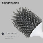 Ecoco Silicone Water Drop Toilet Brush Holder Set Wall-Mounted Cleaning Brush Tool Grey - Home & Garden > Bathroom