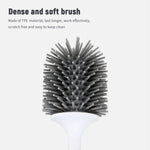 Ecoco Silicone Water Drop Toilet Brush Holder Set Wall-Mounted Cleaning Brush Tool Grey - Home & Garden > Bathroom