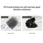 Ecoco Silicone Water Drop Toilet Brush Holder Set Wall-Mounted Cleaning Brush Tool Grey - Home & Garden > Bathroom