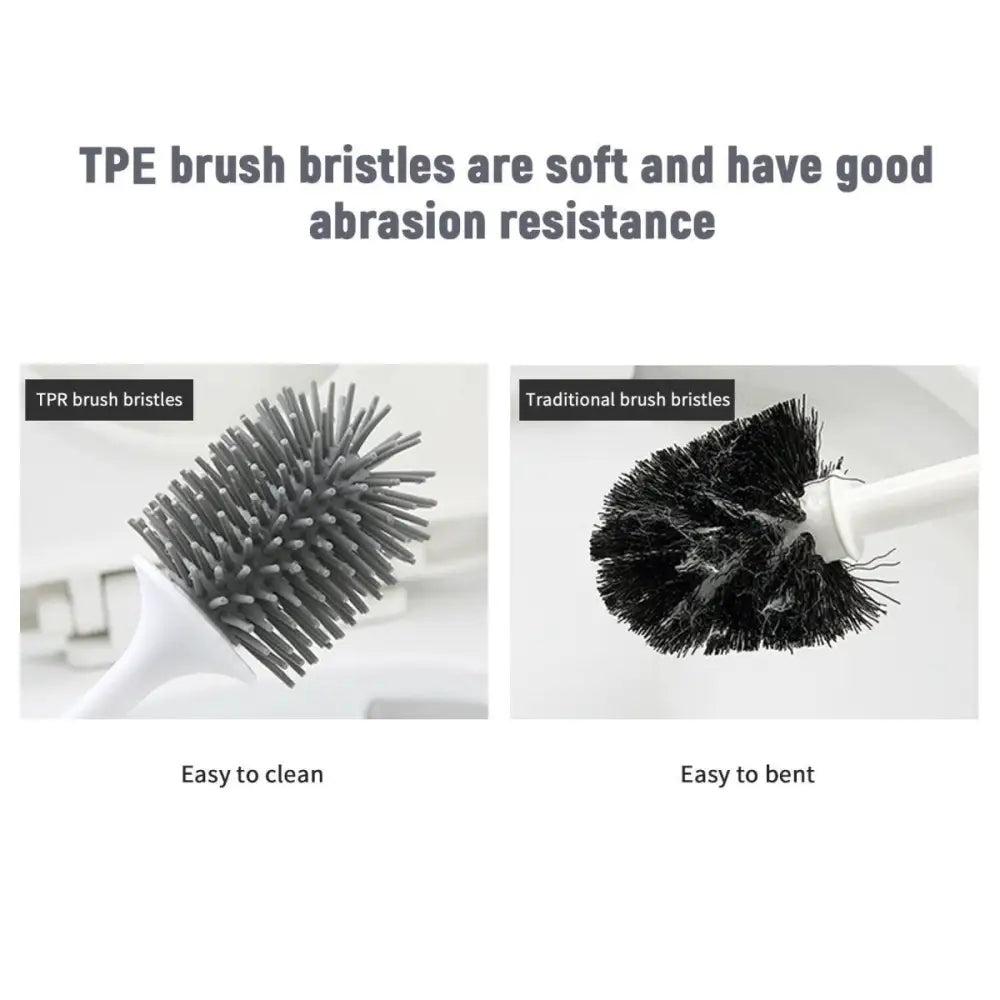 Ecoco Silicone Water Drop Toilet Brush Holder Set Wall-Mounted Cleaning Brush Tool Grey - Home & Garden > Bathroom