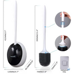 Ecoco Silicone Water Drop Toilet Brush Holder Set Wall-Mounted Cleaning Brush Tool Grey - Home & Garden > Bathroom