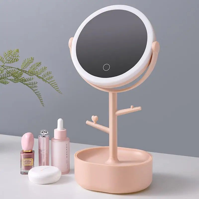 Ecoco Smart LED Light Cosmetic Makeup Mirror USB Touch Screen Home Desk Vanity 360° White - Home & Garden > Bathroom