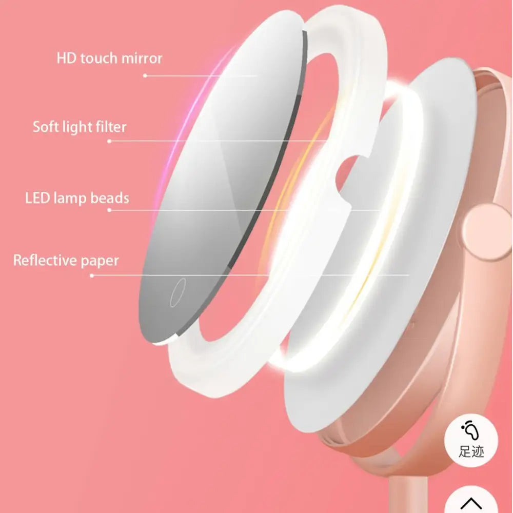 Ecoco Smart LED Light Cosmetic Makeup Mirror USB Touch Screen Home Desk Vanity 360° White - Home & Garden > Bathroom