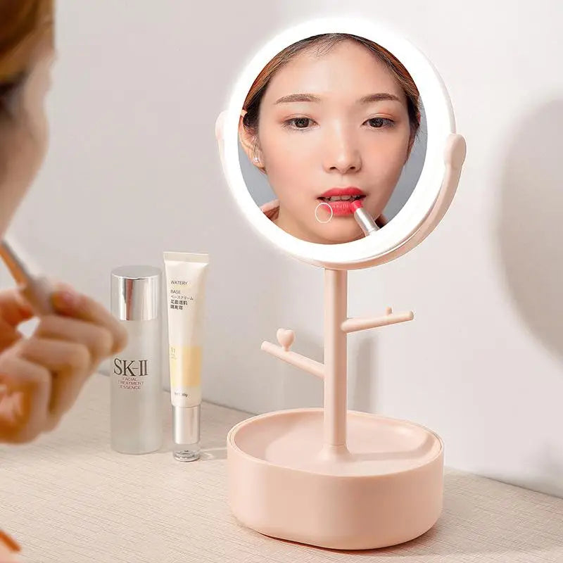 Ecoco Smart LED Light Cosmetic Makeup Mirror USB Touch Screen Home Desk Vanity 360° White - Home & Garden > Bathroom