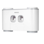 Ecoco Wall-Mounted Toothbrush Holder with 2 Toothpaste Dispensers 4 Cups and 5 Toothbrush Slots Toiletries Bathroom